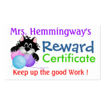 Teacher Reward Certificate by SRF Business Cards