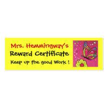 Teacher Reward Certificate by SRF Business Cards