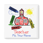 Teacher Schoolhouse, Ms. Your Name magnets
