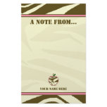 Teacher Stationery - Brown Zebra Print Apple
