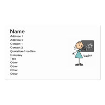 Teacher Stick Figure Business Card
