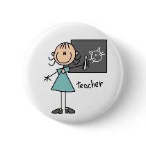 Teacher Stick Figure Button