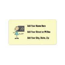 Teacher Stick Figure Personalized Address Label