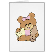 teacher teaching baby teddy bear design greeting card