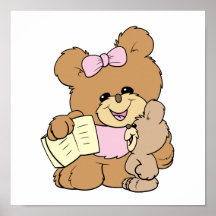 teacher teaching baby teddy bear design posters