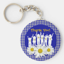 Teacher Thank You Key Chain with Daisies and Kids