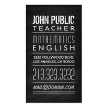 Teacher Tutor Chalkboard Business Card