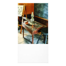 Teacher's Desk with Hurricane Lamp Photo Card