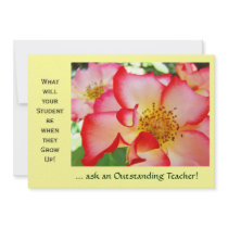 Teacher's Event Invitations Awards Nature Roses