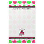Teachers Have Class - Pink &Green Argyle stationery