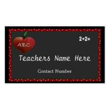 Teachers Heart Apple Business Card