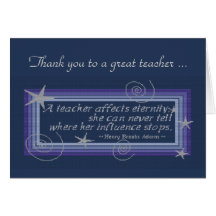 TEACHER'S INFLUENCE CARD