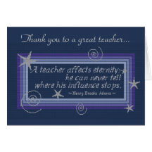 TEACHER'S INFLUENCE GREETING CARDS