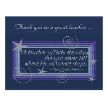 TEACHER'S INFLUENCE POST CARDS