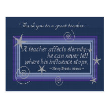 TEACHER'S INFLUENCE POSTCARD