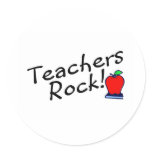 Teachers Rock 2 Round Sticker