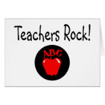 Teachers Rock Apple 2 Greeting Card
