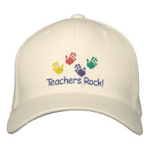Teachers Rock!  Customizable Embroidered Hats