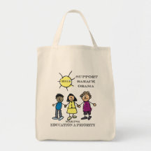 Teachers Support Barack Obama tote Bag