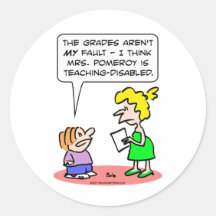 teaching disabled grades school round sticker