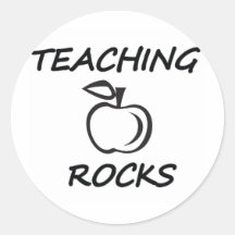 TEACHING ROCKS ROUND STICKER