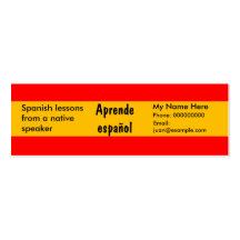 Teaching Spanish Language -- Advertising Cards Business Card Template