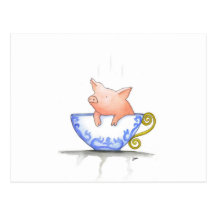 Teacup Pig Print Post Card