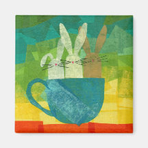 Teacup Rabbits Fridge Magnet