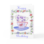 Teacup Stack Tea Time Birthday Card