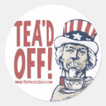 Tea'd Off Uncle Sam by Yes Politics Suck Round Stickers