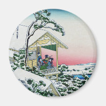 Teahouse at Koishikawa morning after a snowfall Refrigerator Magnets