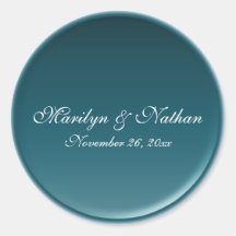 Teal 1.5" Round Wedding Envelope Seal Stickers