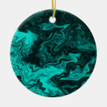 Teal Abstract Pattern. Christmas Tree Ornament