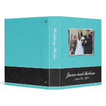 Teal and Black Lace Wedding Binder