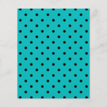 Teal and Black Polka Dot Pattern. Flyers
