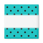Teal and Black Polka Dot Pattern. magnets