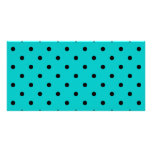 Teal and Black Polka Dot Pattern. Custom Photo Card