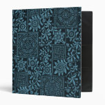 Teal and Black Vintage Asian Fabric Binder