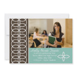 Teal and Brown Graduation Invitation