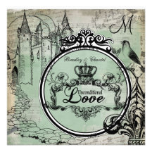 Teal and Gray Unconditional Love Wedding Invite