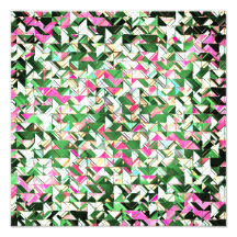 Teal and Pink Geometric Explosion Photo