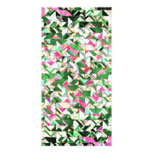 Teal and Pink Geometric Explosion Customized Photo Card