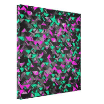 Teal and Purple Geometric Explosion Gallery Wrap Canvas