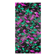 Teal and Purple Geometric Explosion Photo Greeting Card