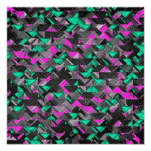 Teal and Purple Geometric Explosion Photograph