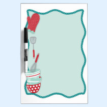 Teal and Red Kitchen Utensils dry erase boards