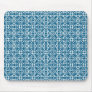 Teal and White Patterned Mousepad