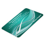 Teal Aqua Wave Rectangle Magnet