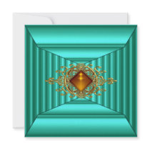 Teal Art Deco Invitation