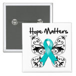 Teal Awareness Butterfly -  Hope Matters Pin